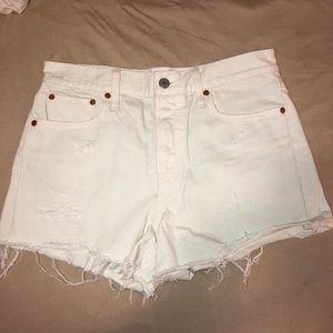 Levi’s White Denim Shorts